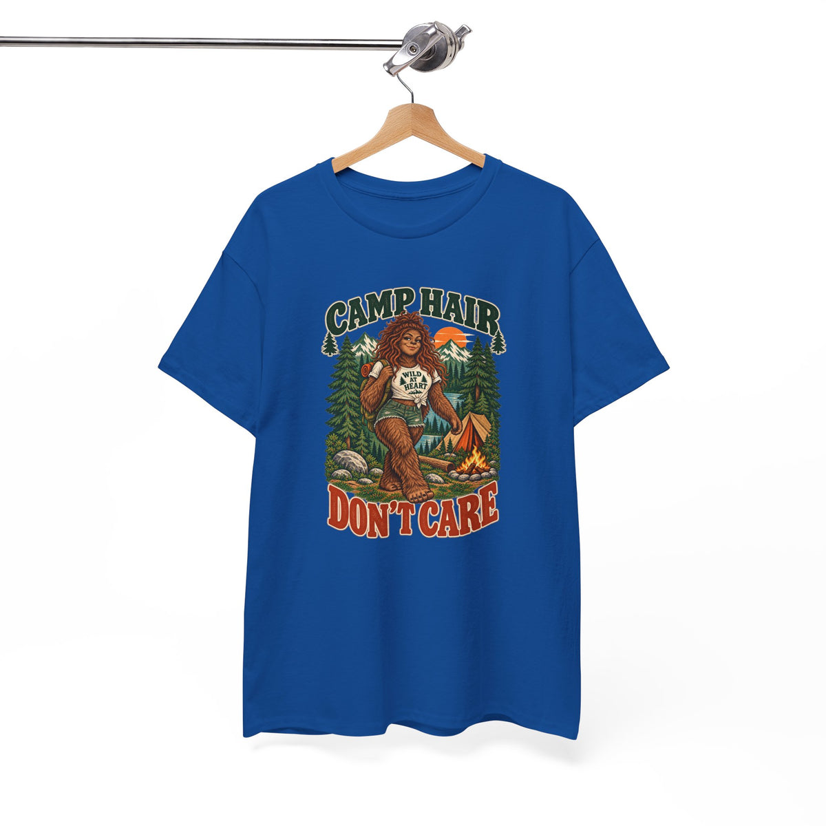 Camp Hair Don't Care T-Shirt — Retro Camping Graphic Tee