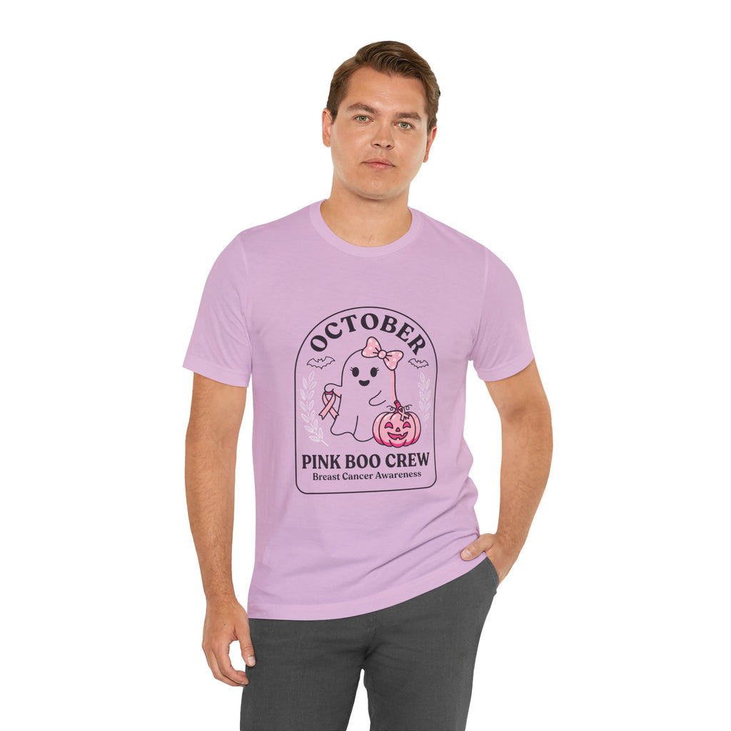 October Pink Boo Crew Tee — Breast Cancer Awareness Ghost T-Shirt