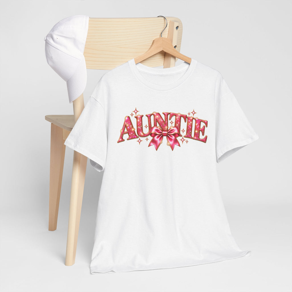 Auntie Graphic T-Shirt | Pink Bow Design