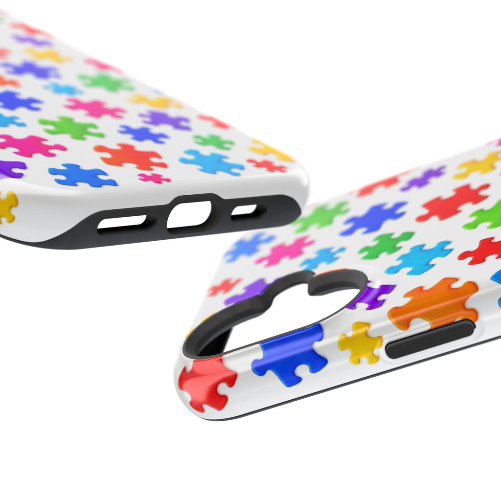 Autism Puzzle Pattern Magnetic Impact-Resistant Phone Case