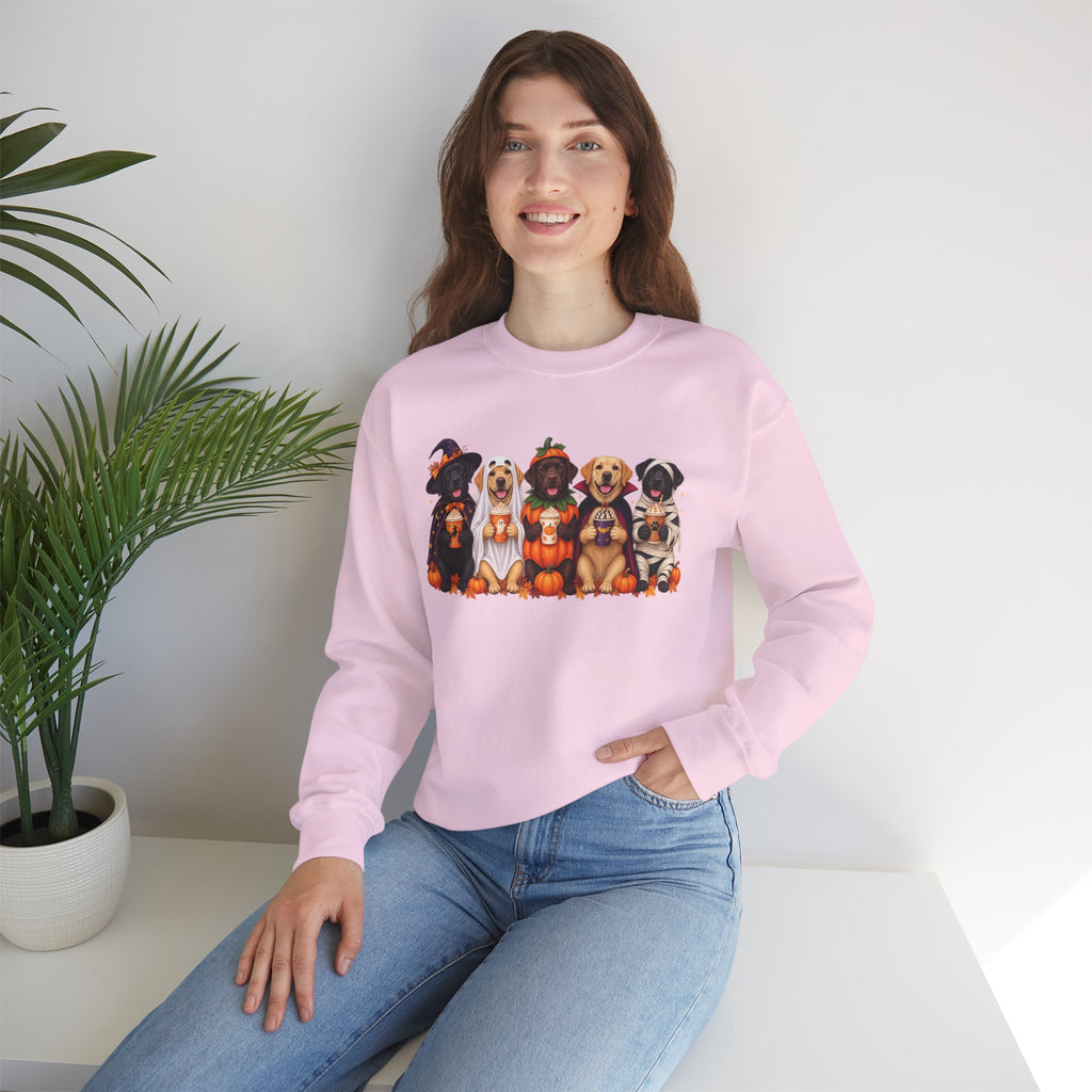 Halloween Dogs Crewneck Sweatshirt — Cute Puppies in Costumes Fall Pullover