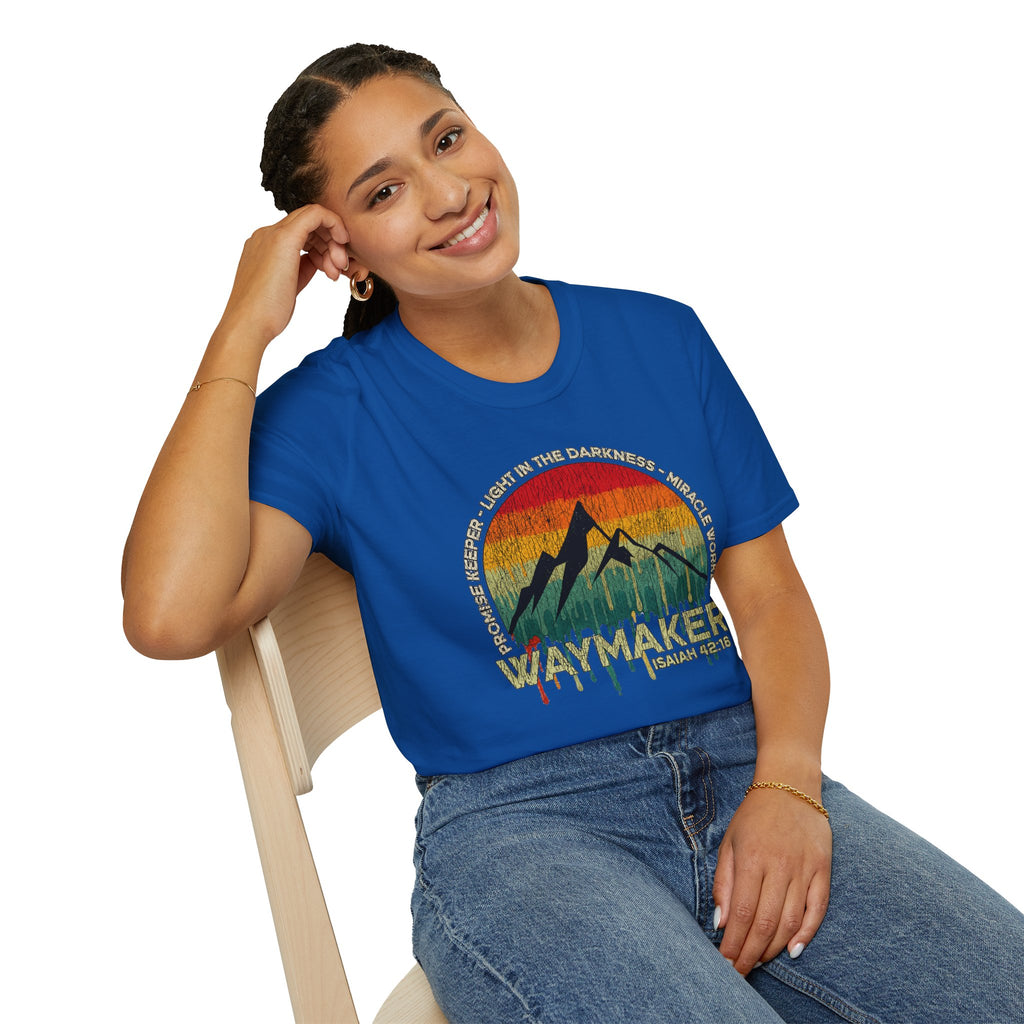 Waymaker Mountain T-Shirt — “Promise Keeper, Light in the Darkness” Christian Graphic Tee