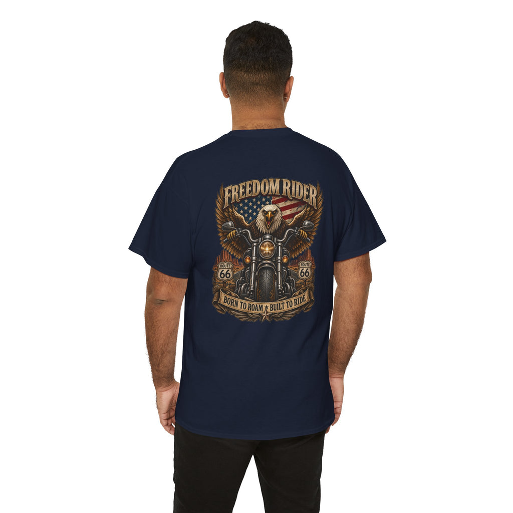 Freedom Rider Motorcycle T‑Shirt — Born to Roam Vintage Biker Tee