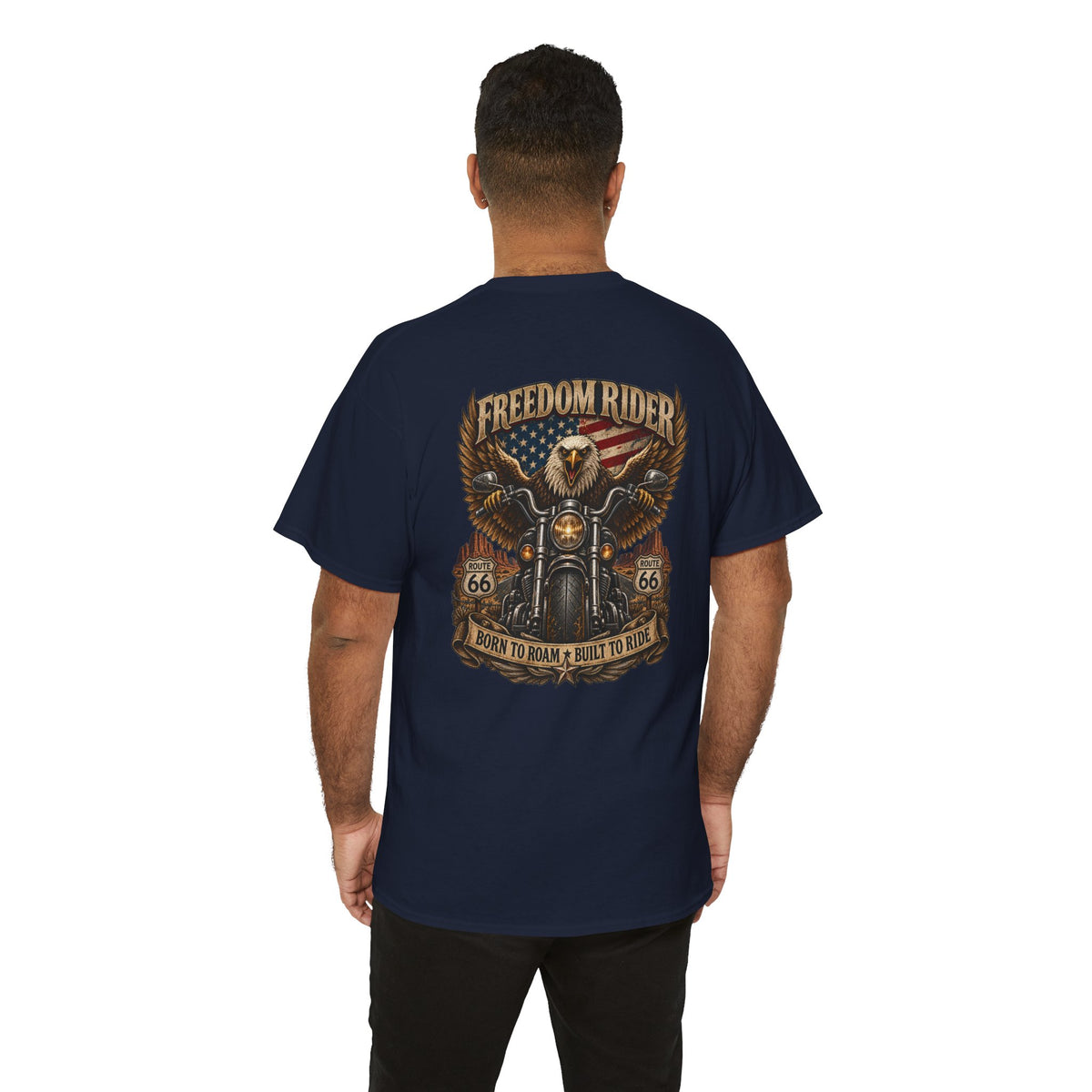 Freedom Rider Motorcycle T‑Shirt — Born to Roam Vintage Biker Tee