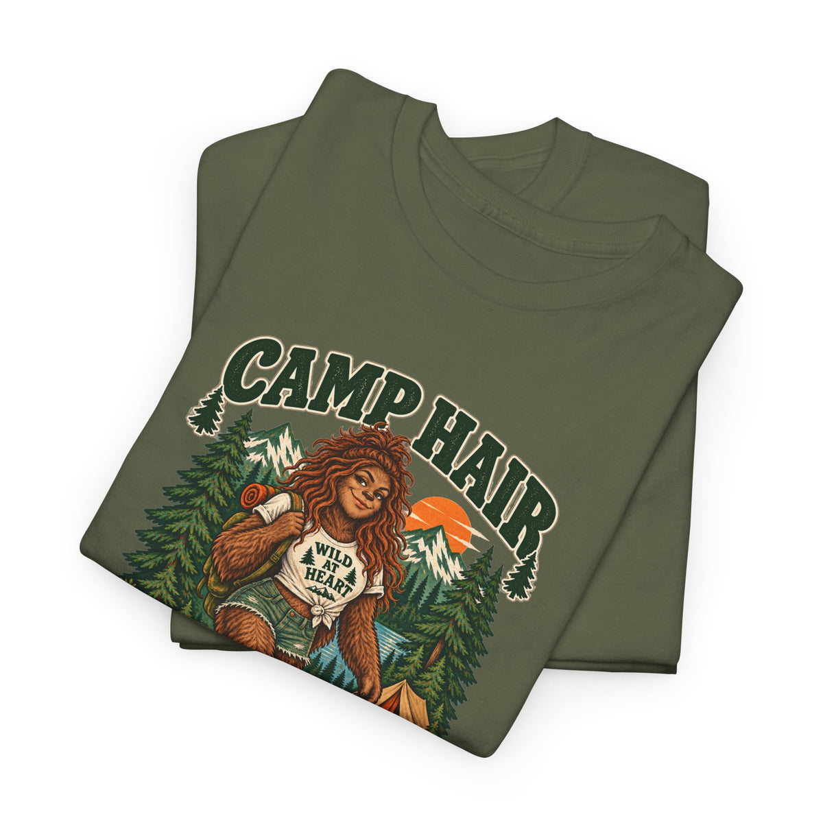 Camp Hair Don't Care T-Shirt — Retro Camping Graphic Tee