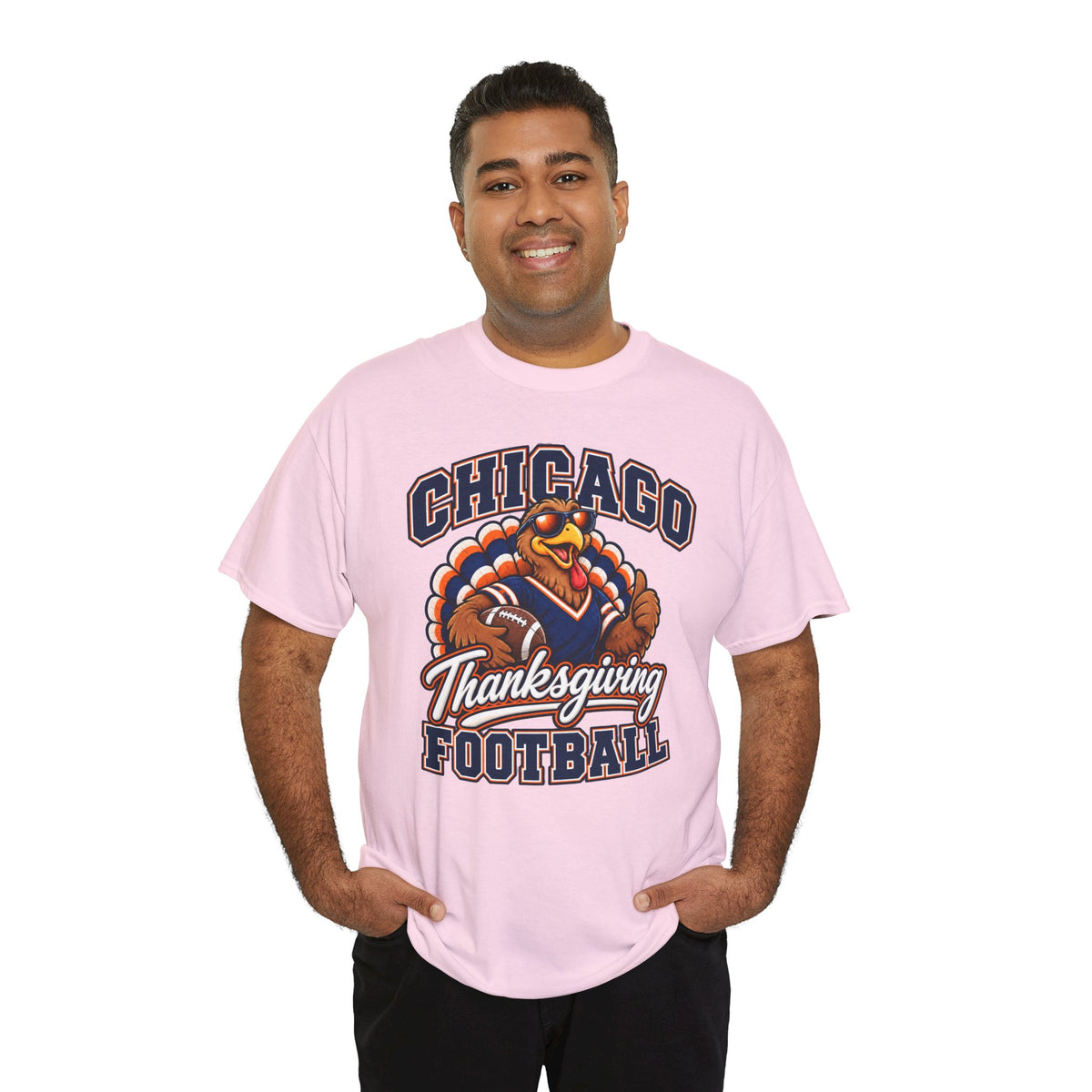 Chicago Thanksgiving Football T-Shirt — Turkey Mascot Game Day Tee