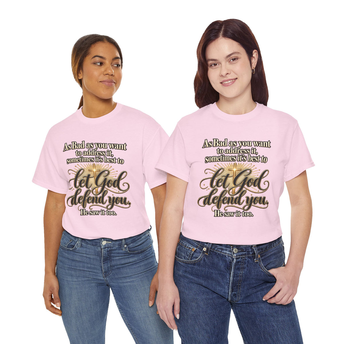 Let God Defend You Inspirational Christian T-Shirt