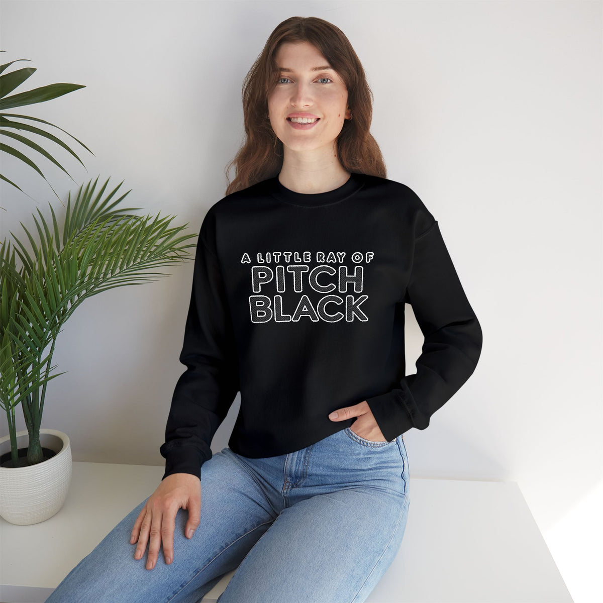 Pitch Black Graphic Sweatshirt — 'A Little Bit of Pitch Black' Cozy Crewneck