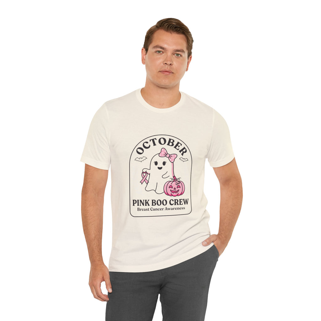 October Pink Boo Crew Tee — Breast Cancer Awareness Ghost T-Shirt