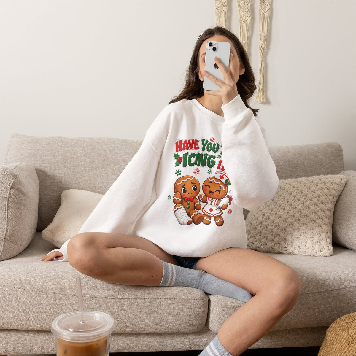Have You Tried Icing It? Gingerbread Couple Christmas Sweatshirt
