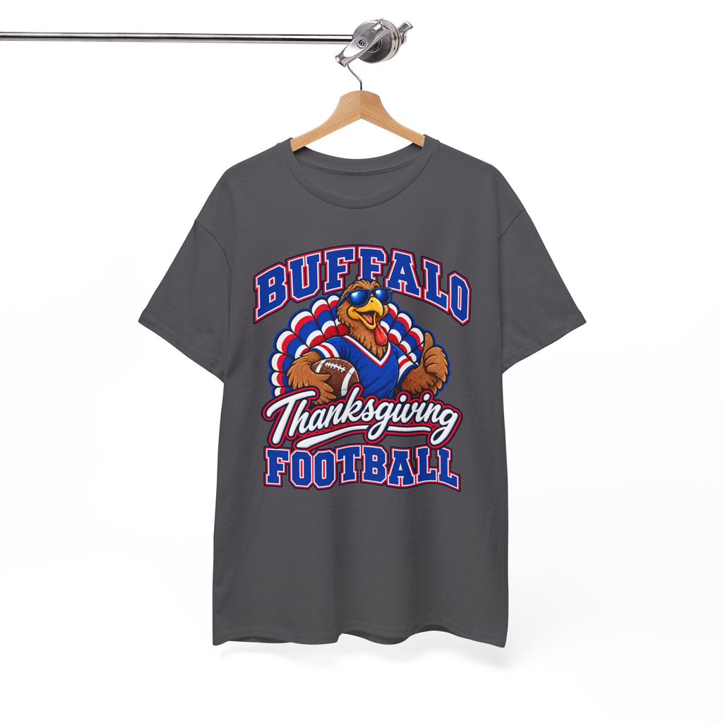 Buffalo Thanksgiving Football T-Shirt — Turkey Mascot Game Day Tee