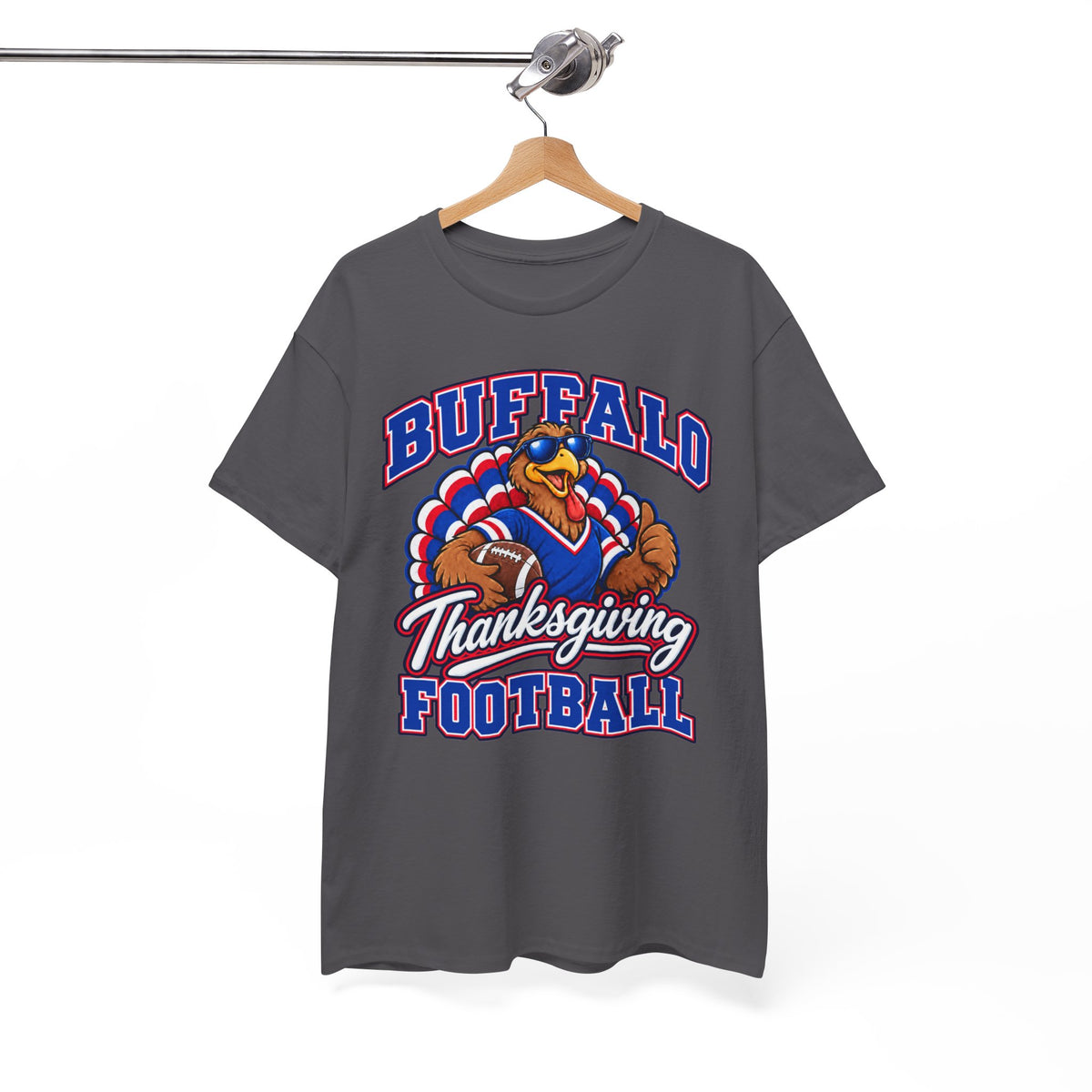 Buffalo Thanksgiving Football T-Shirt — Turkey Mascot Game Day Tee