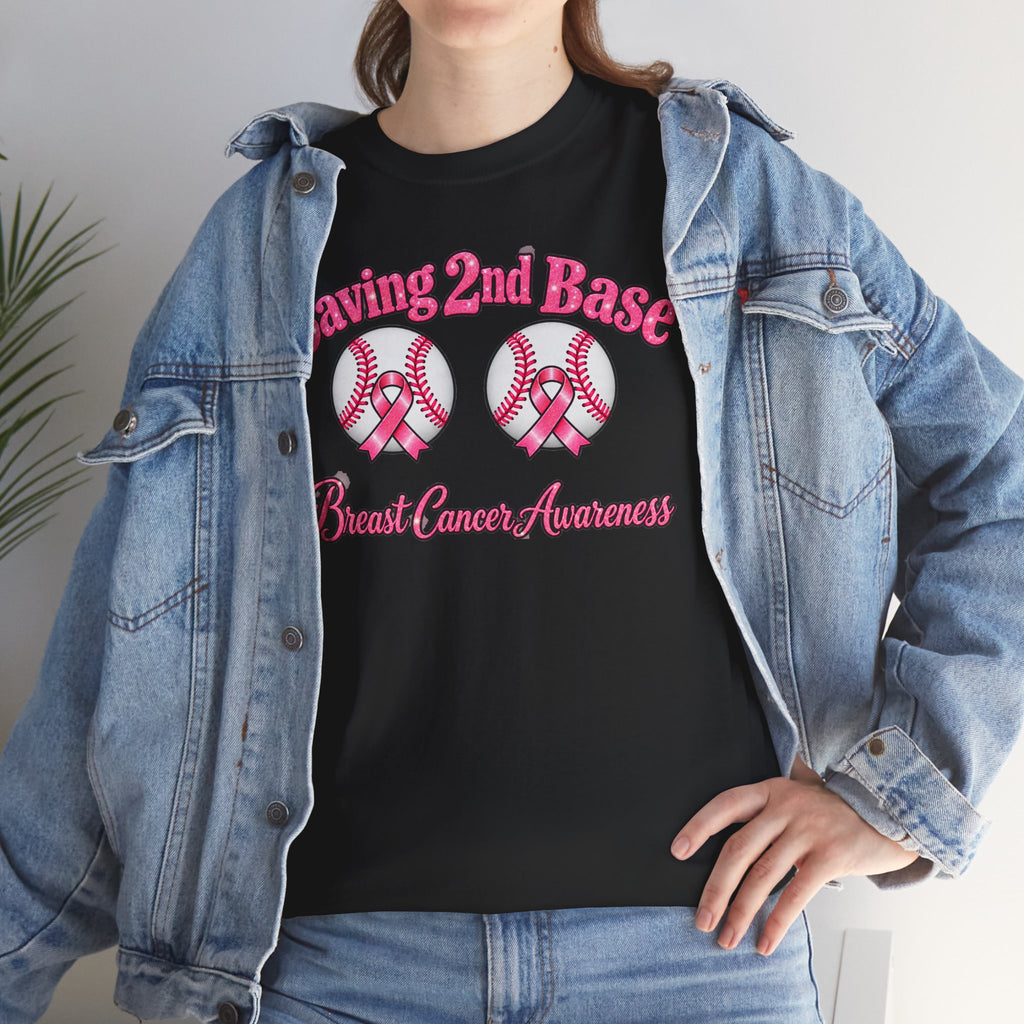 Saving 2nd Base Breast Cancer Awareness T-Shirt