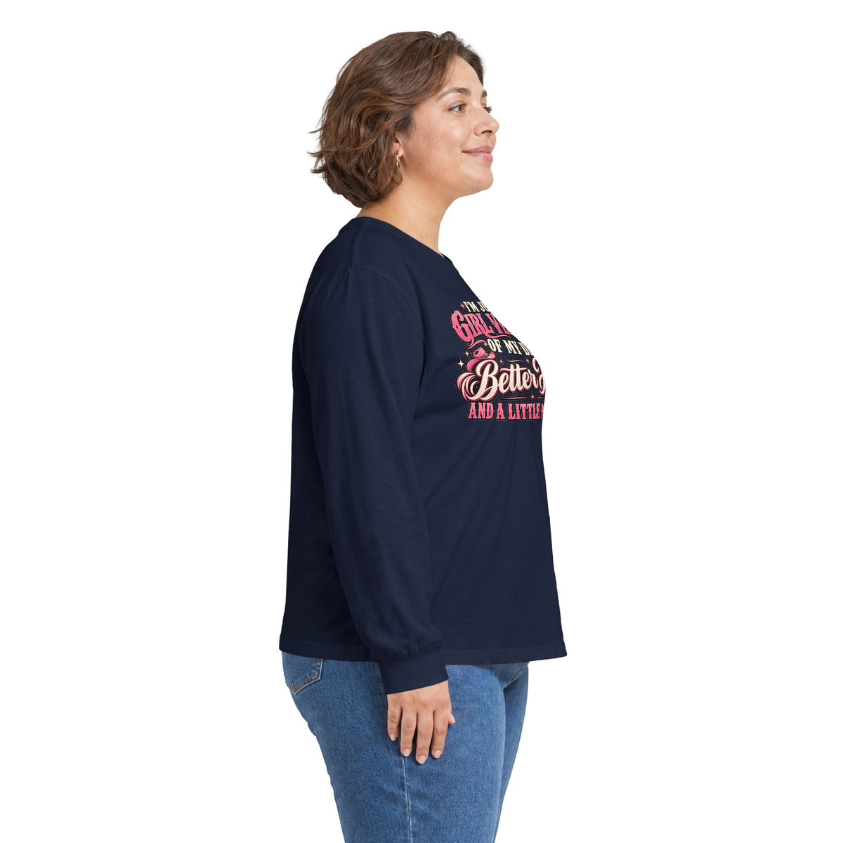 Long Sleeve Tee — "I'm Just the Girl Version of My Dad" Graphic