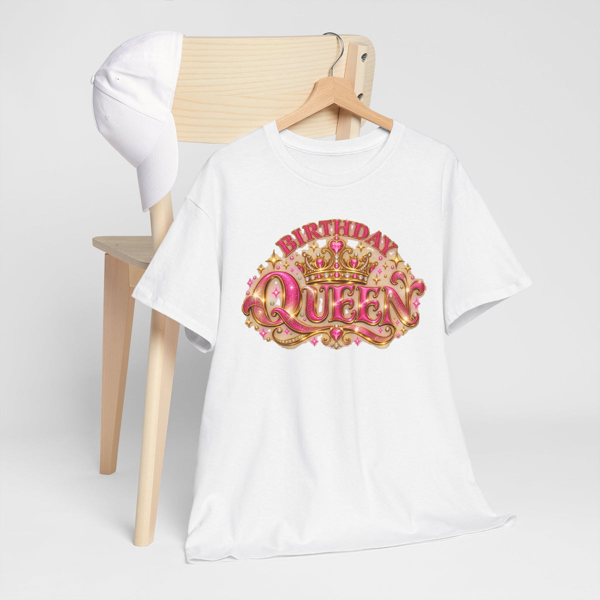 Birthday Queen Graphic T-Shirt | Pink & Gold Crown