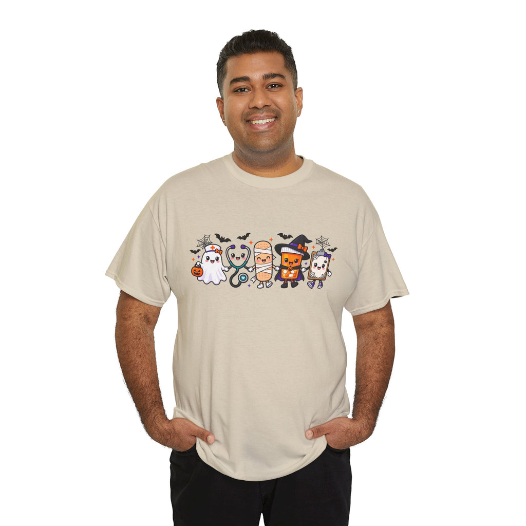 Halloween Candy Characters Tee — Cute Trick-or-Treat Ghosts & Candy Corn Shirt