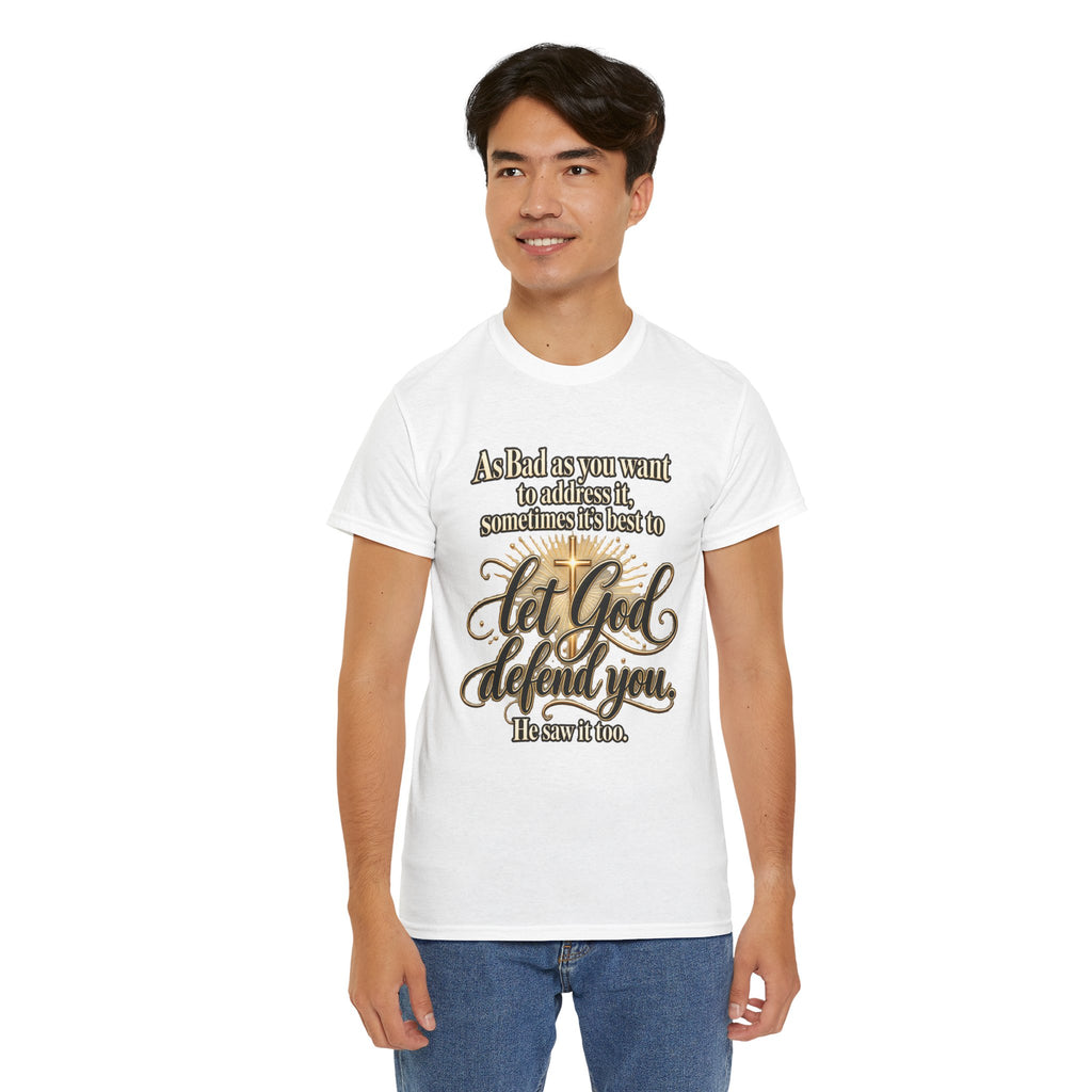 Let God Defend You Inspirational Christian T-Shirt