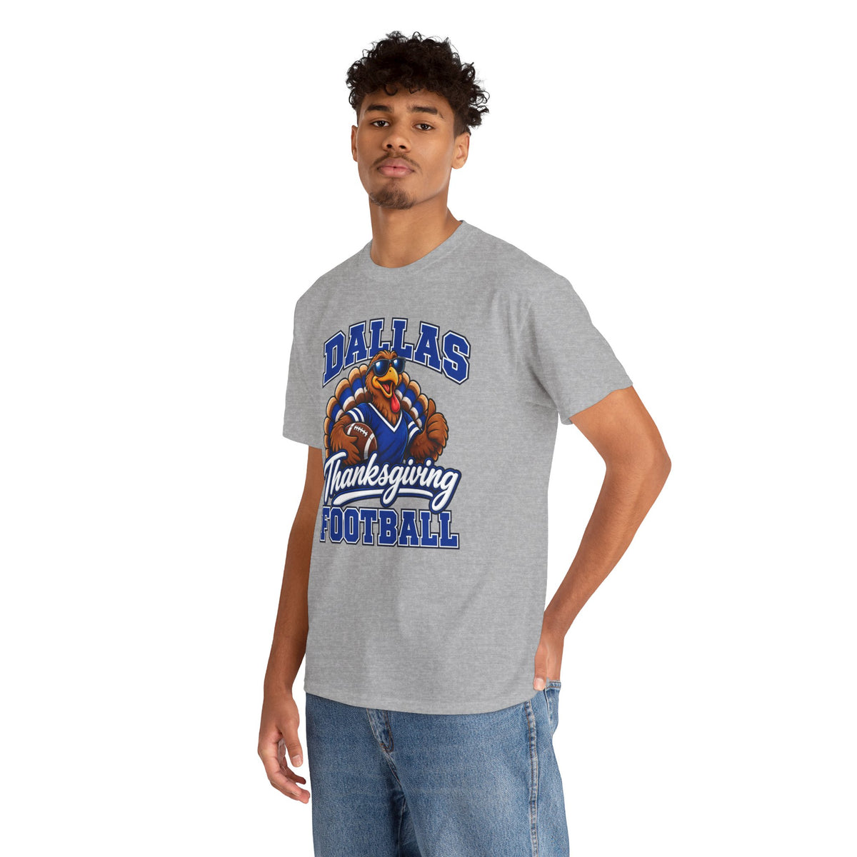 Dallas Thanksgiving Football T-Shirt — Turkey Mascot Game Day Tee