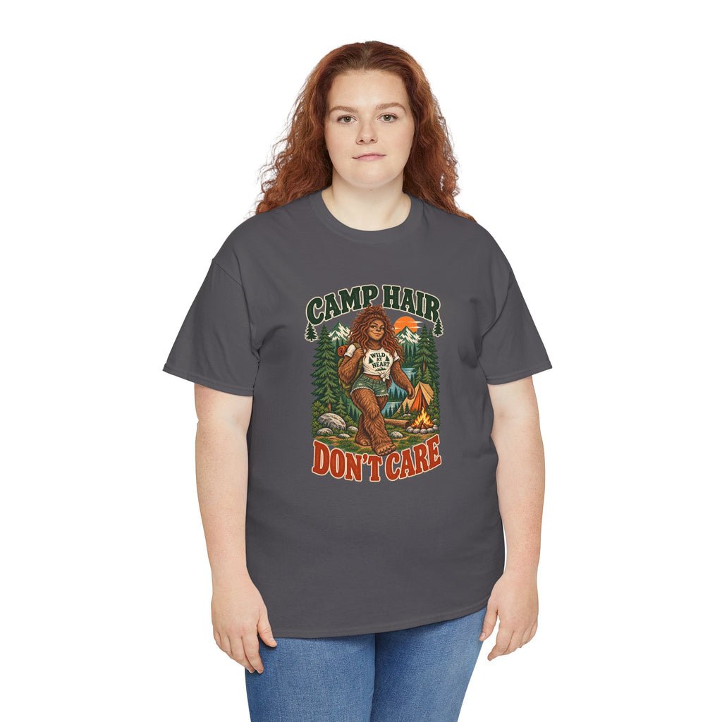 Camp Hair Don't Care T-Shirt — Retro Camping Graphic Tee