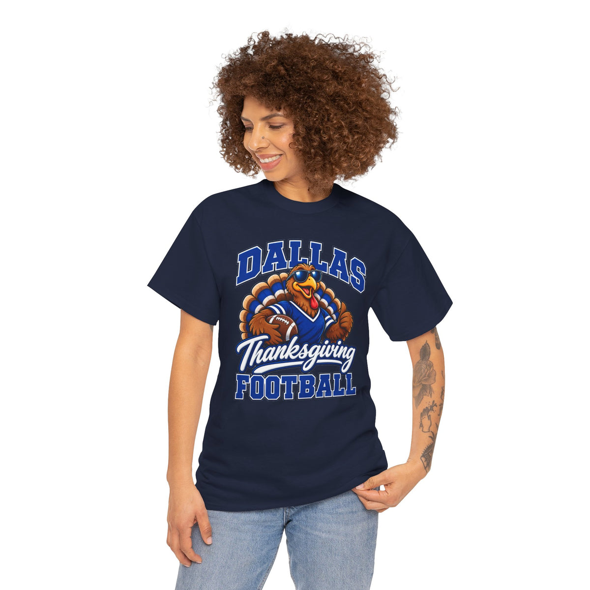 Dallas Thanksgiving Football T-Shirt — Turkey Mascot Game Day Tee