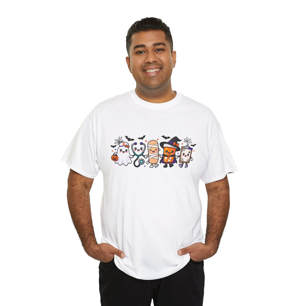 Halloween Candy Characters Tee — Cute Trick-or-Treat Ghosts & Candy Corn Shirt