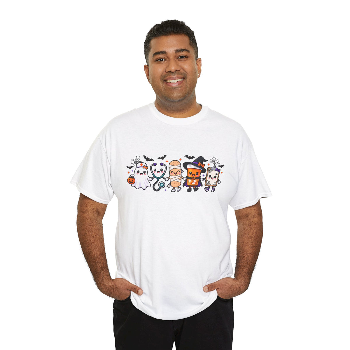 Halloween Candy Characters Tee — Cute Trick-or-Treat Ghosts & Candy Corn Shirt