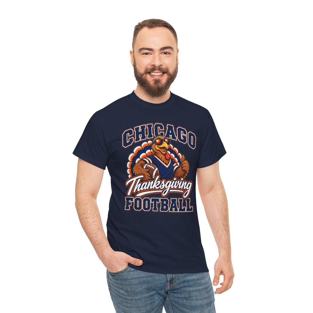 Chicago Thanksgiving Football T-Shirt — Turkey Mascot Game Day Tee