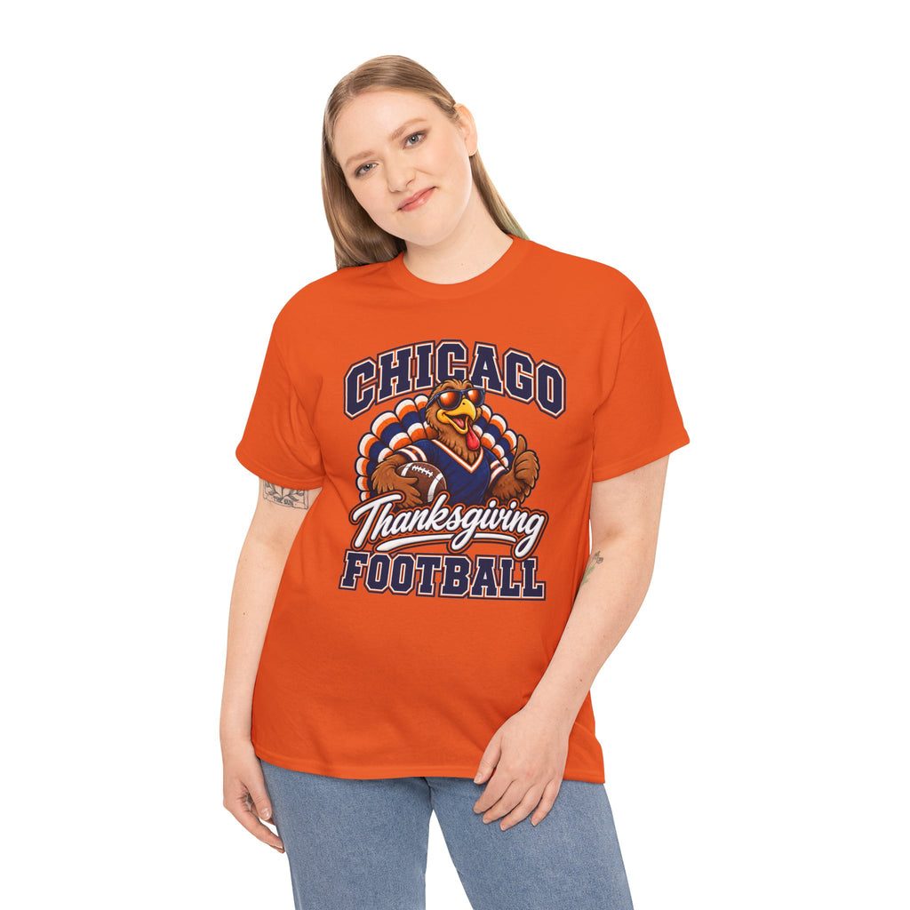 Chicago Thanksgiving Football T-Shirt — Turkey Mascot Game Day Tee