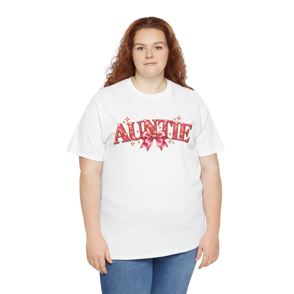 Auntie Graphic T-Shirt | Pink Bow Design