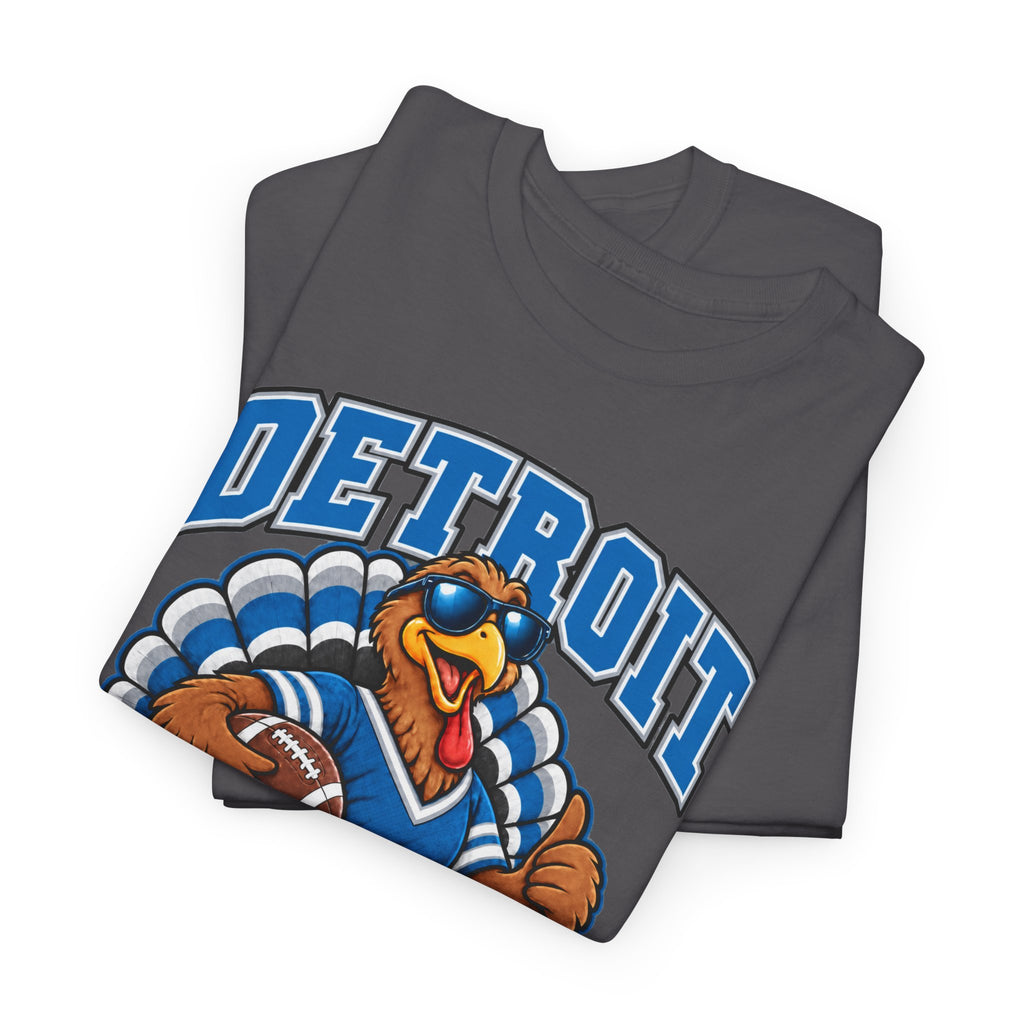 Detroit Thanksgiving Football Tee — Turkey Mascot Game Day Shirt