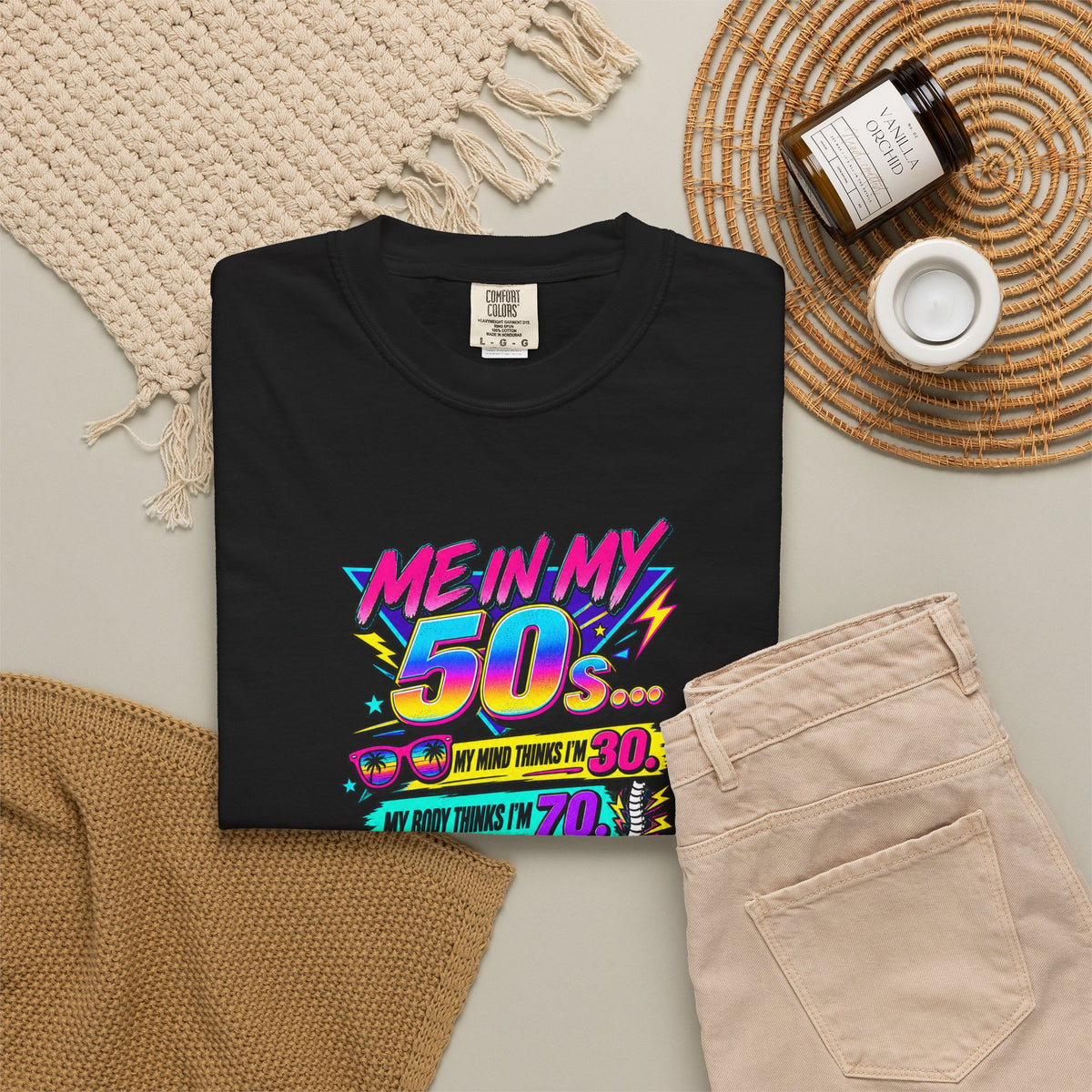 50th Birthday T-Shirt — "Me in My 50s... My Playlist Still Thinks It’s 1987" Retro Graphic Tee