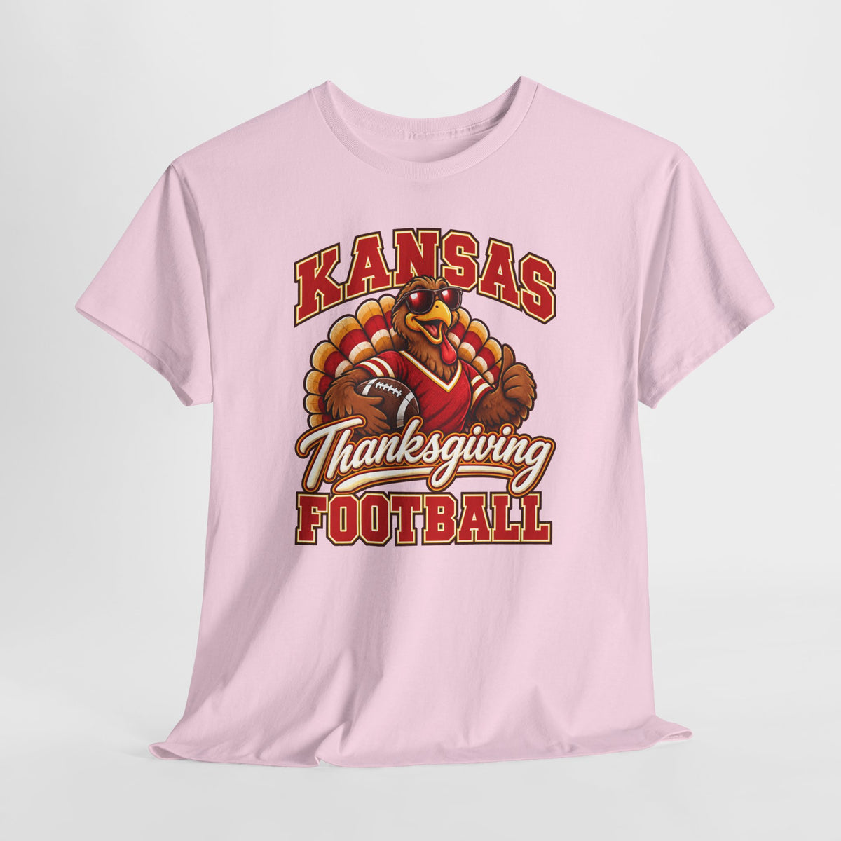 Kansas Thanksgiving Football T‑Shirt — Turkey Mascot Holiday Game Tee