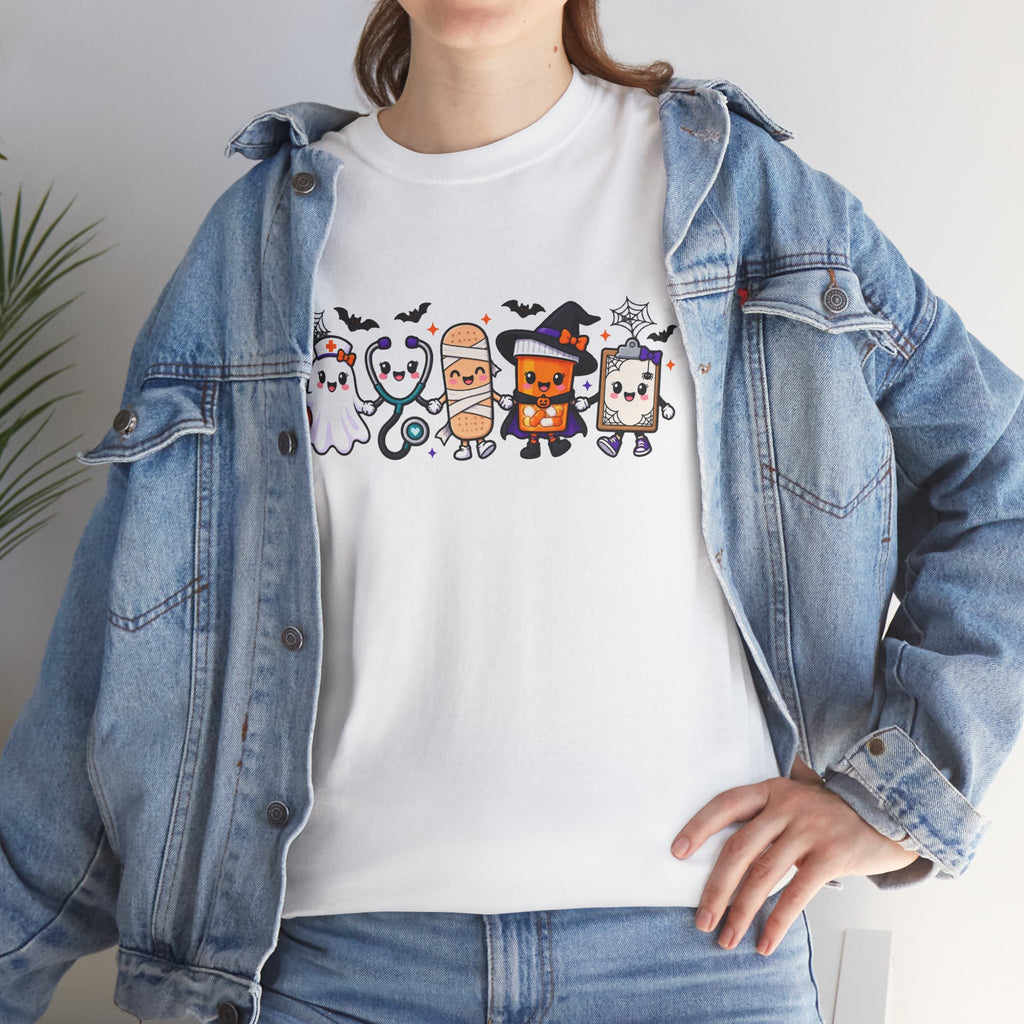 Halloween Candy Characters Tee — Cute Trick-or-Treat Ghosts & Candy Corn Shirt