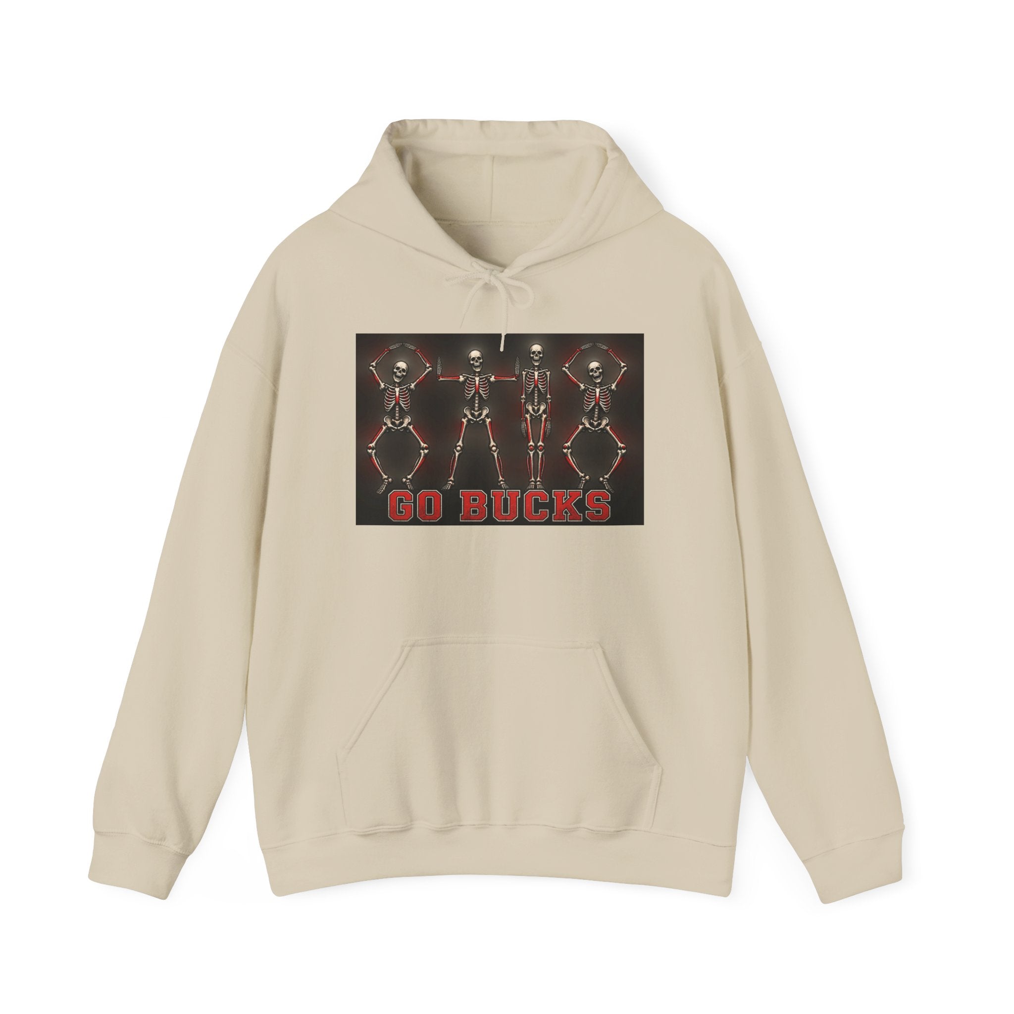 Go Bucks Hoodie — Vintage Red Deer Antlers Graphic Hooded Sweatshirt