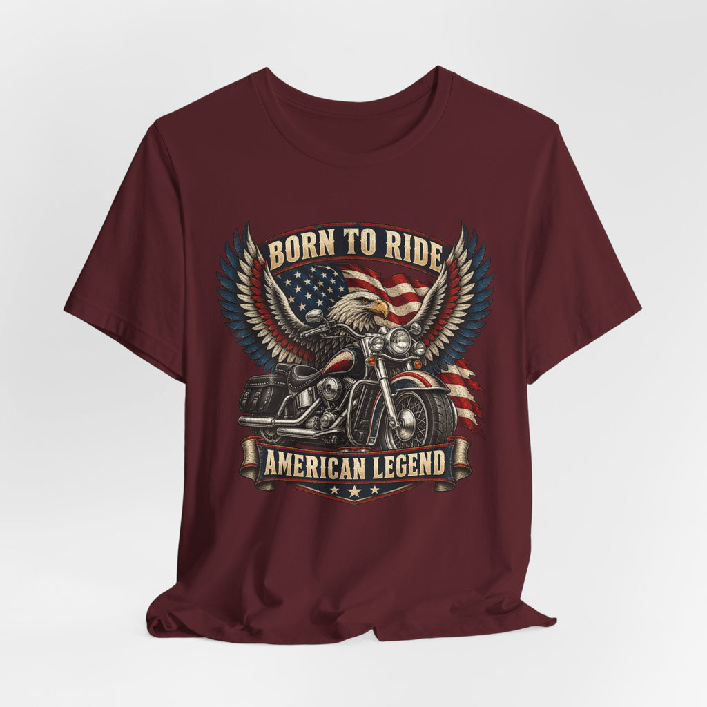 Born to Ride Eagle Motorcycle Tee — American Legend Patriotic T-Shirt