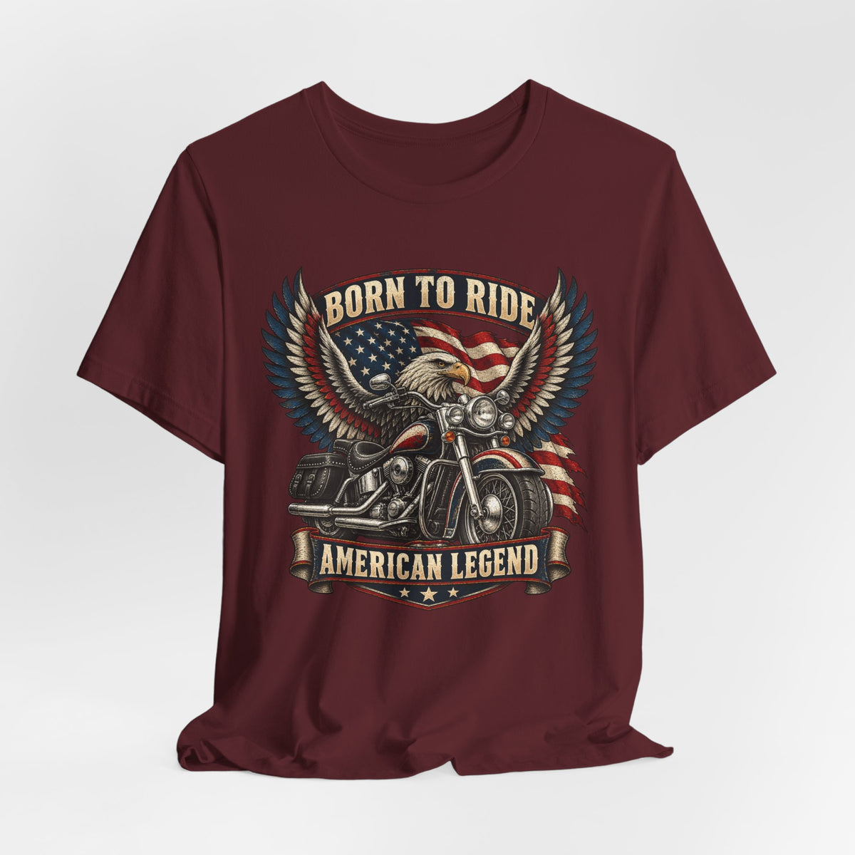 Born to Ride Eagle Motorcycle Tee — American Legend Patriotic T-Shirt