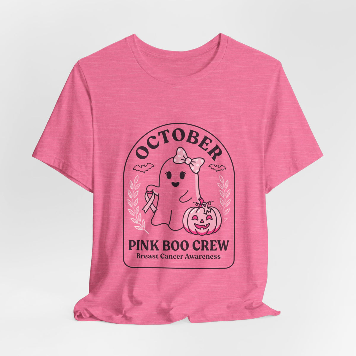 October Pink Boo Crew Tee — Breast Cancer Awareness Ghost T-Shirt
