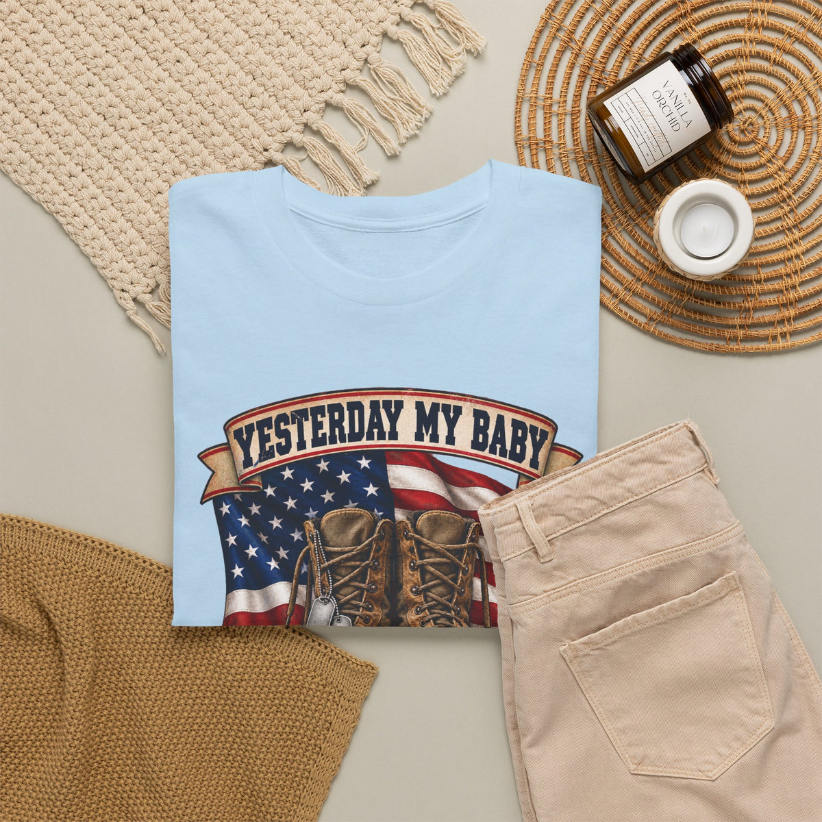 Yesterday My Baby, Today My Hero Military Tribute Tee