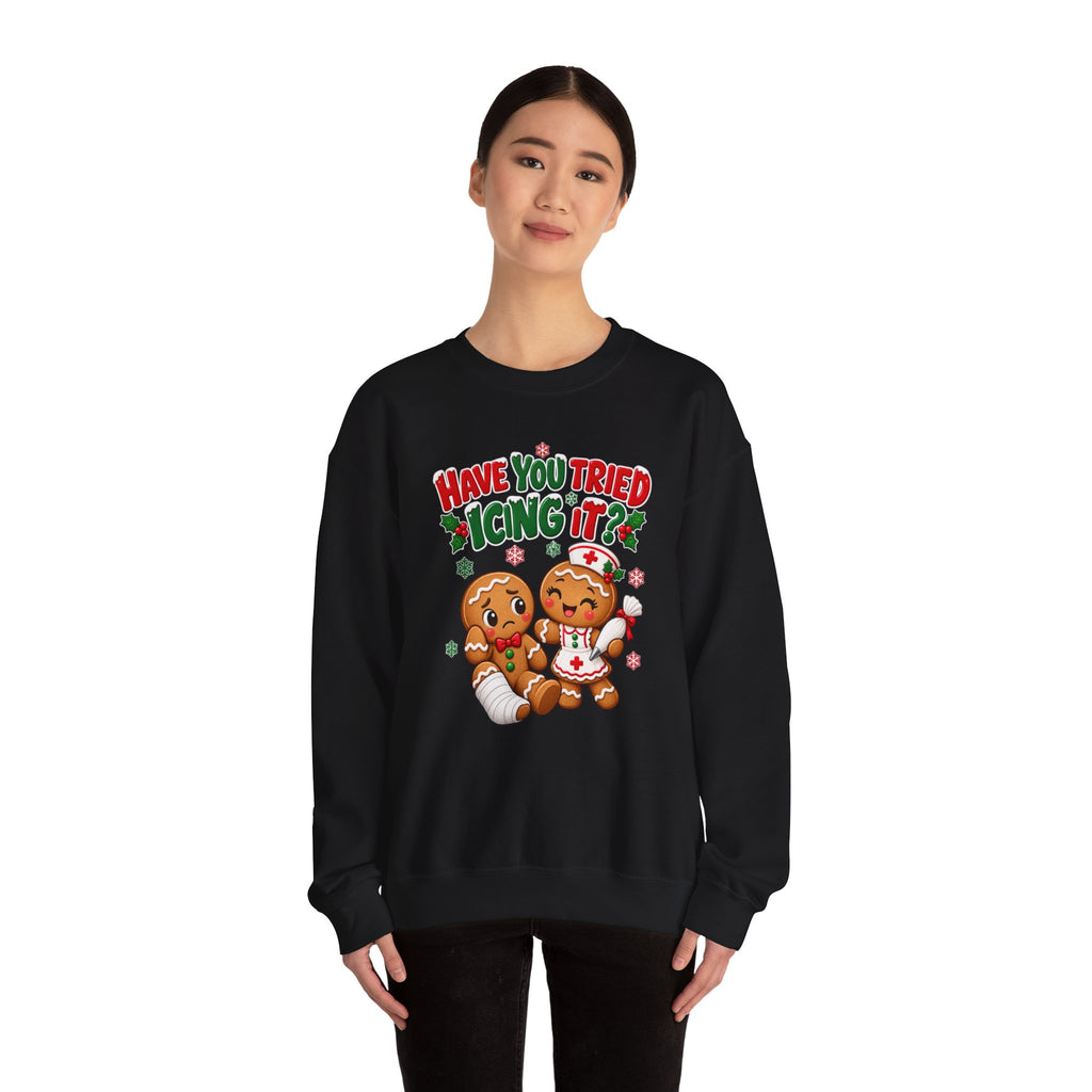 Have You Tried Icing It? Gingerbread Couple Christmas Sweatshirt
