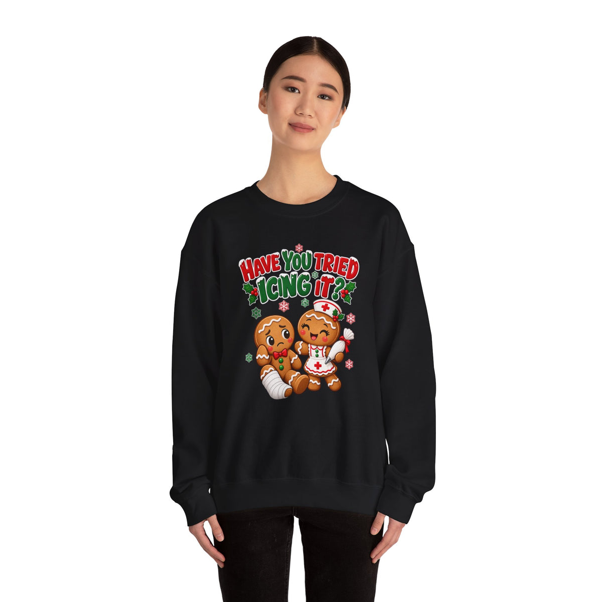 Have You Tried Icing It? Gingerbread Couple Christmas Sweatshirt