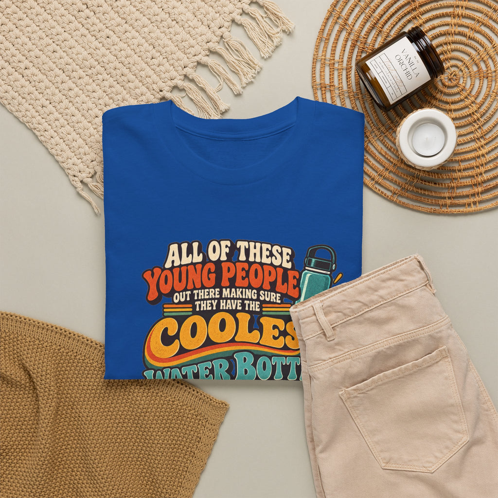 Retro 70s-80s Funny Water Bottle Tee — "Coolest Water Bottle" Graphic T-Shirt