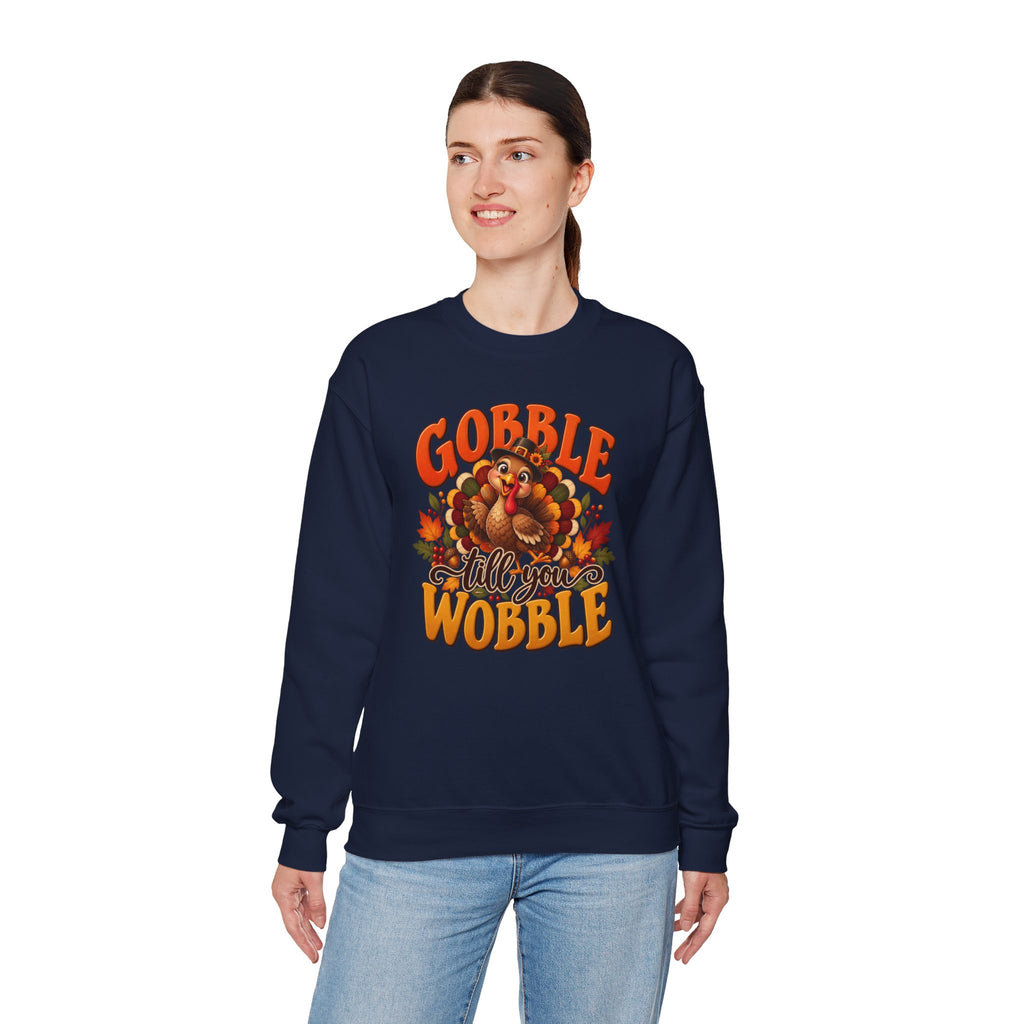 Thanksgiving Turkey 'Gobble Till You Wobble' Crewneck Sweatshirt