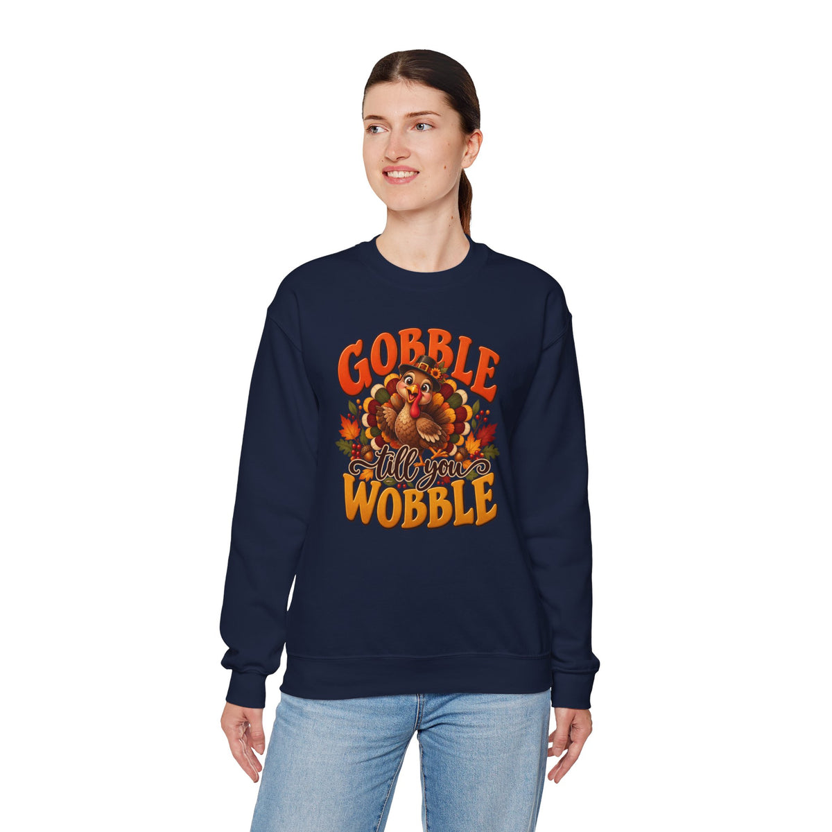 Thanksgiving Turkey 'Gobble Till You Wobble' Crewneck Sweatshirt