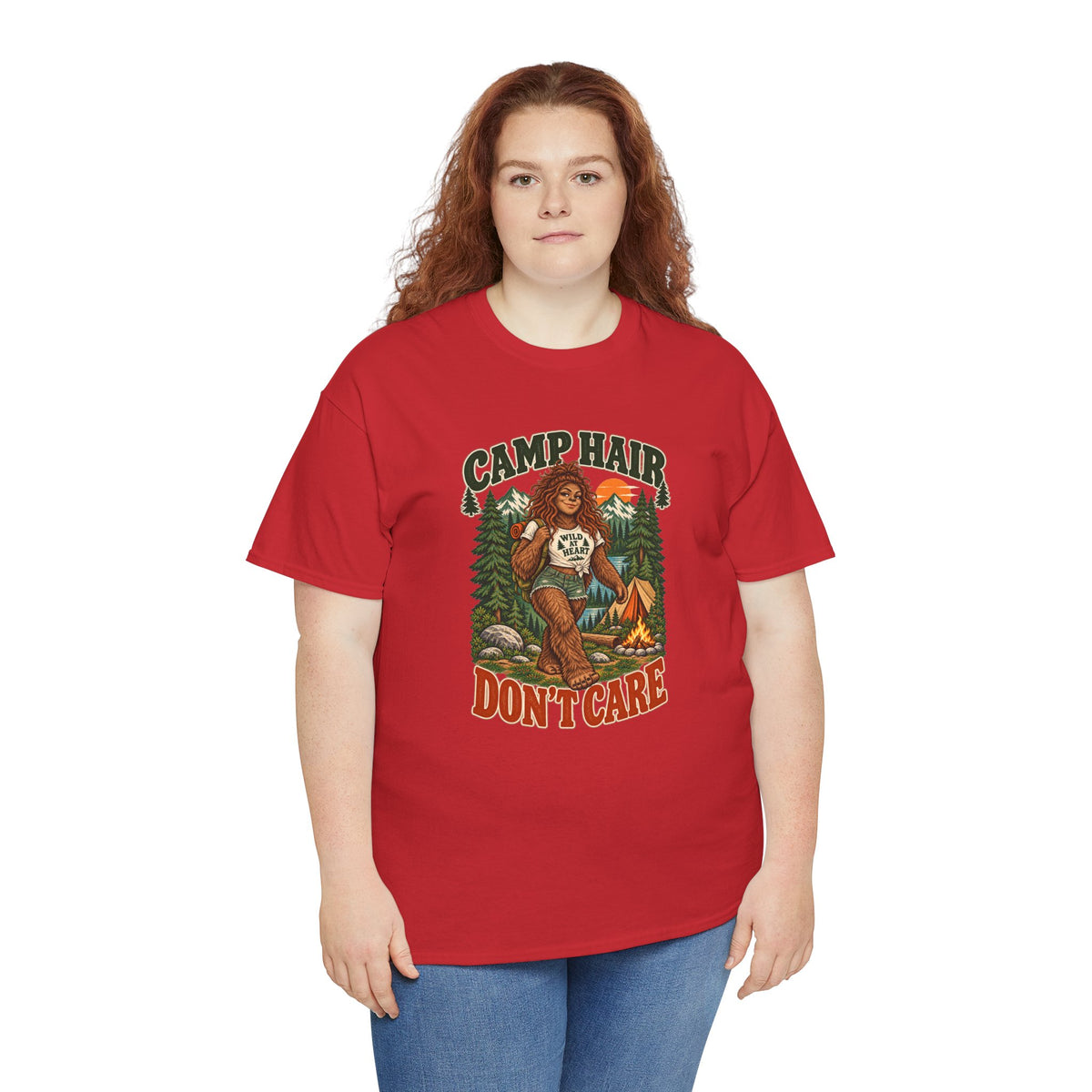Camp Hair Don't Care T-Shirt — Retro Camping Graphic Tee