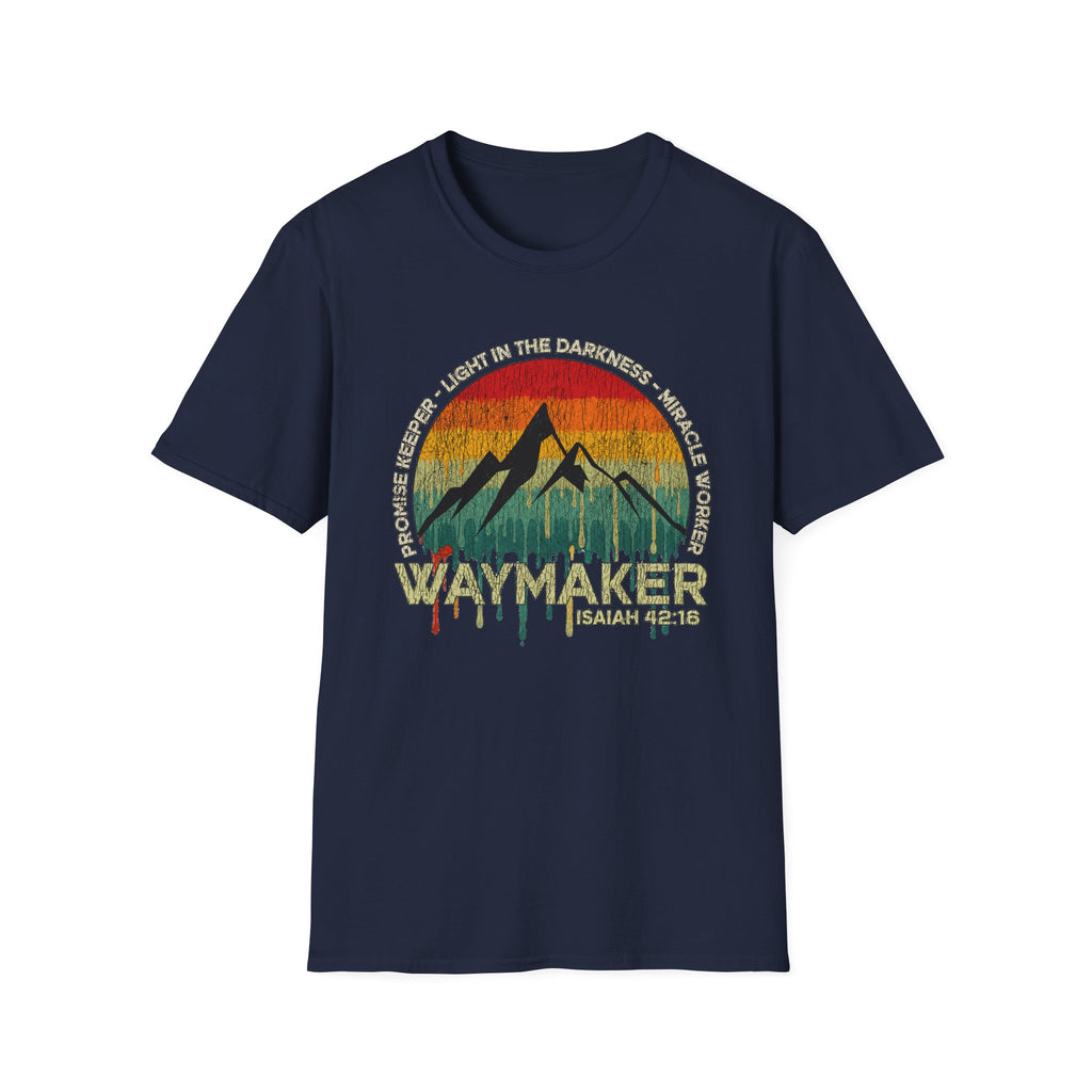Waymaker Mountain T-Shirt — “Promise Keeper, Light in the Darkness” Christian Graphic Tee