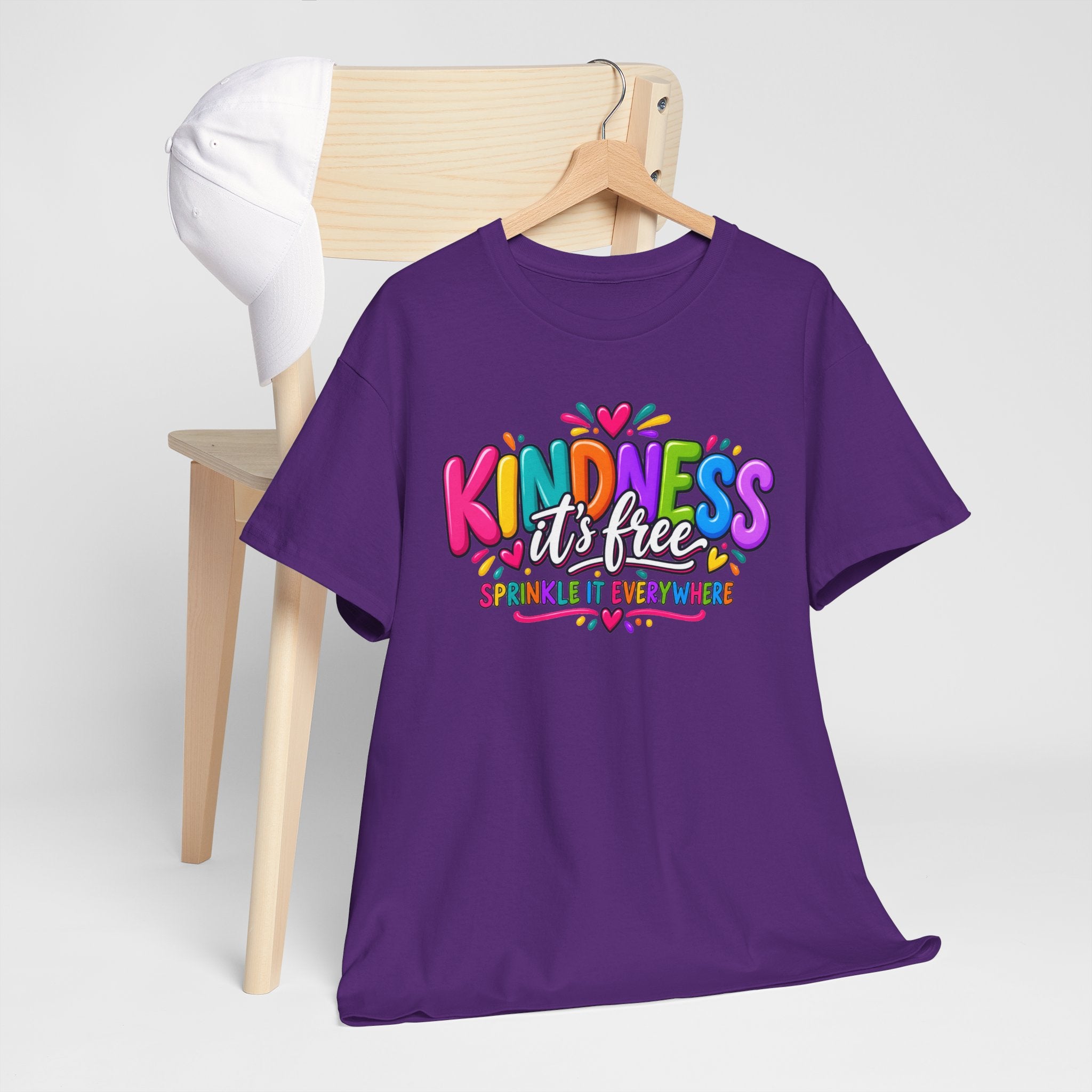 Kindness Is Free Rainbow Tee — Cute Positive Message T-Shirt
