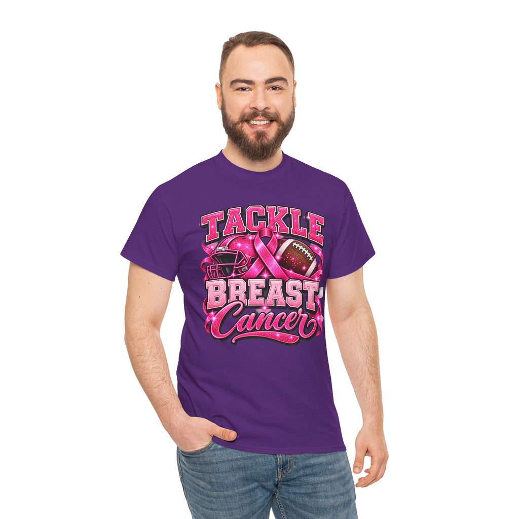 T-Shirt — "Tackle Breast Cancer" Pink Football Awareness Tee