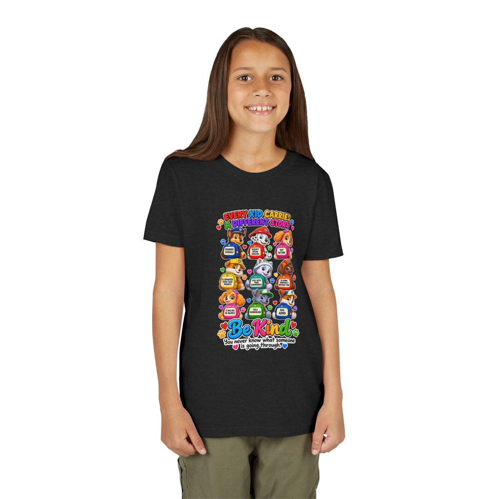 Be Kind Youth Short Sleeve Tee – Colorful Cartoon Character Shirt