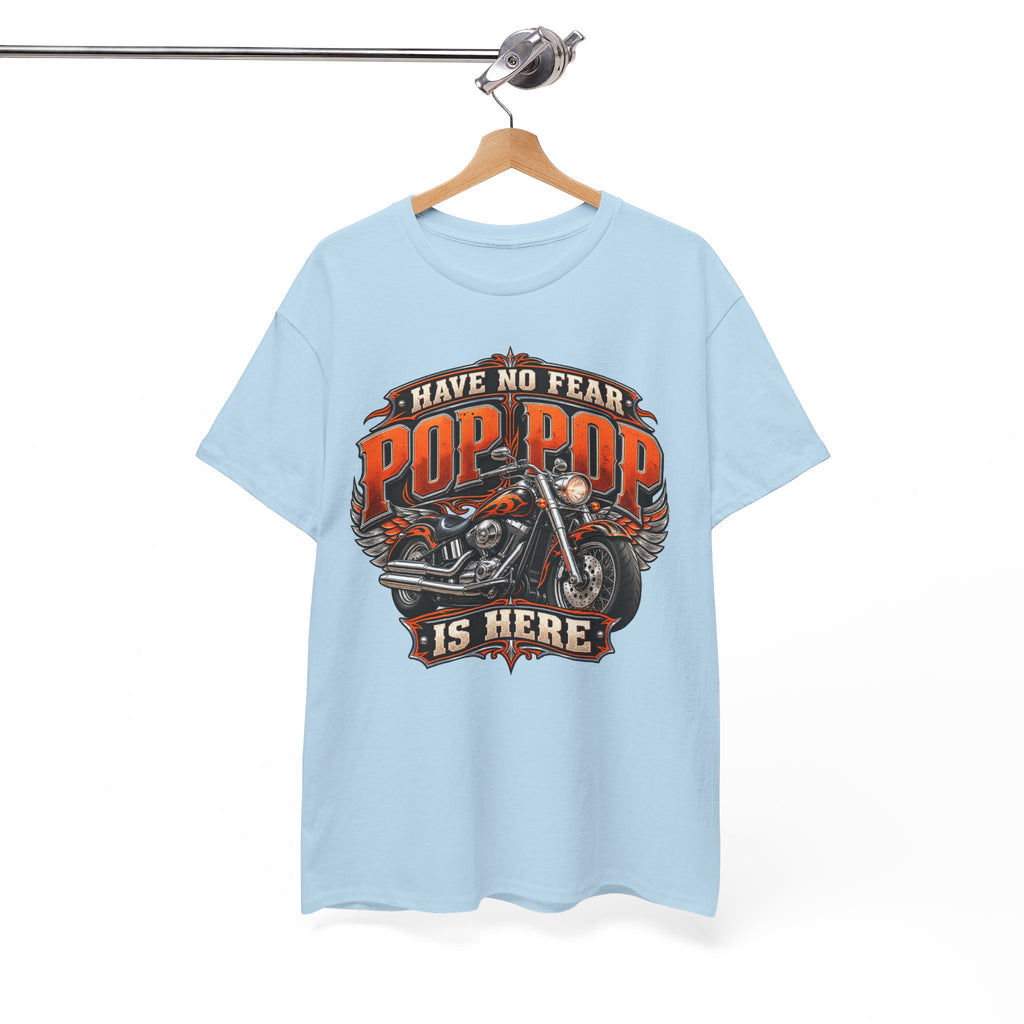 Pop Pop Is Here Motorcycle Dad T-Shirt