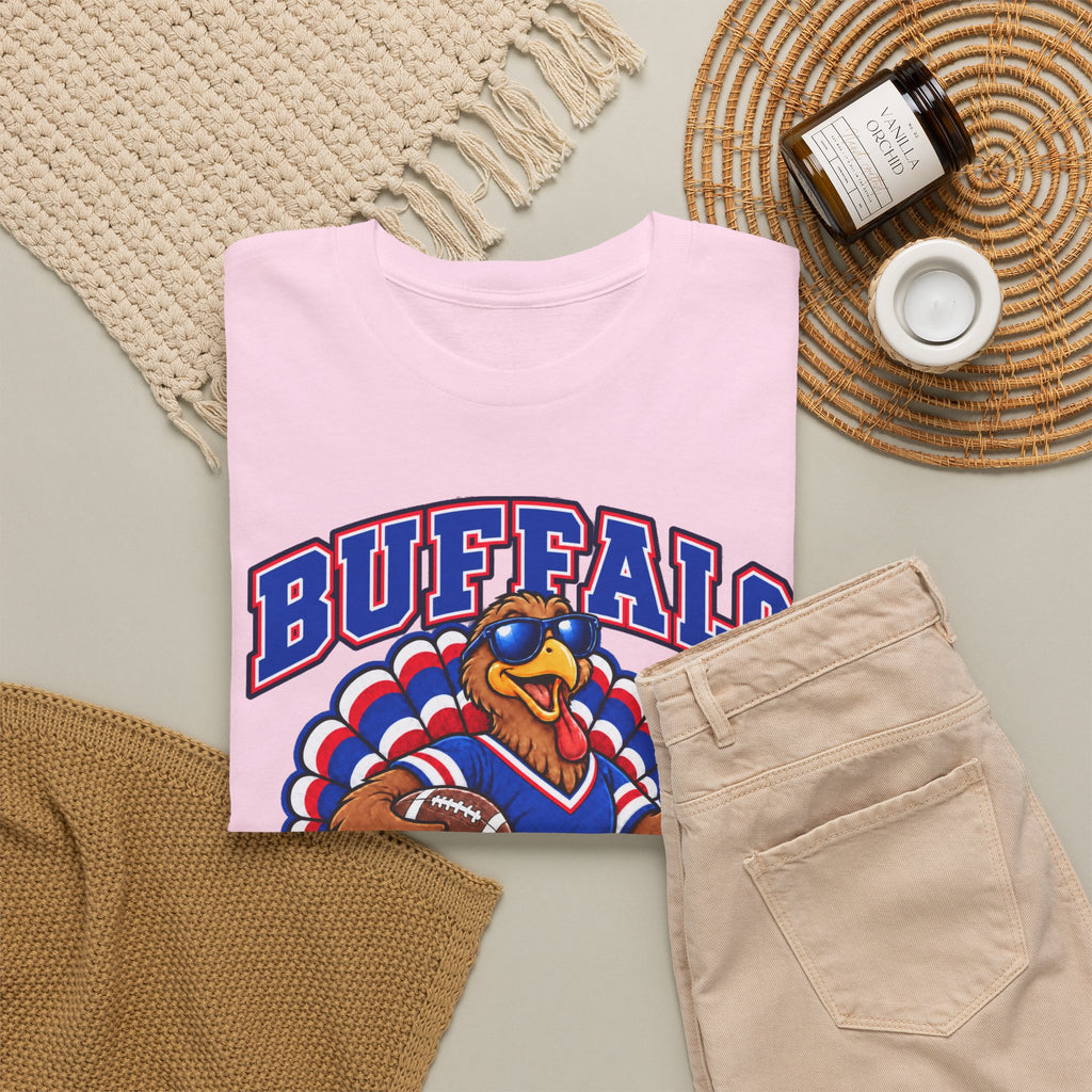 Buffalo Thanksgiving Football T-Shirt — Turkey Mascot Game Day Tee